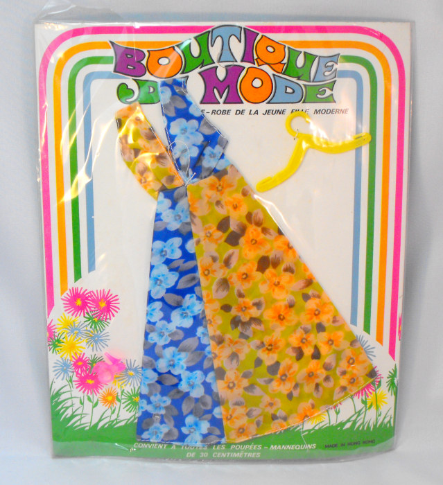 Boutique de Mode - Flower dress in blue-orange